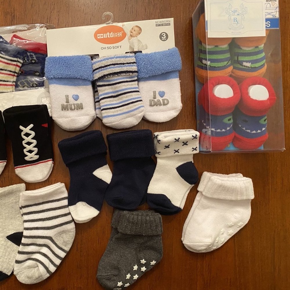 Baby Boy 0-3 3-6 Months Socks Bundles - Picture 2 of 2